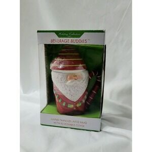 Sakura Beverage‎ Buddies Santa Tall Mug w/Lid Christmas Coffee Latte Cup